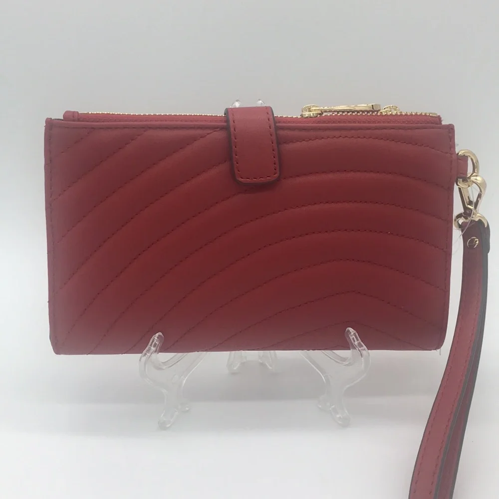 Michael Kors Peyton LG Double Zip Wristlet scarle - Picture 4 of 8